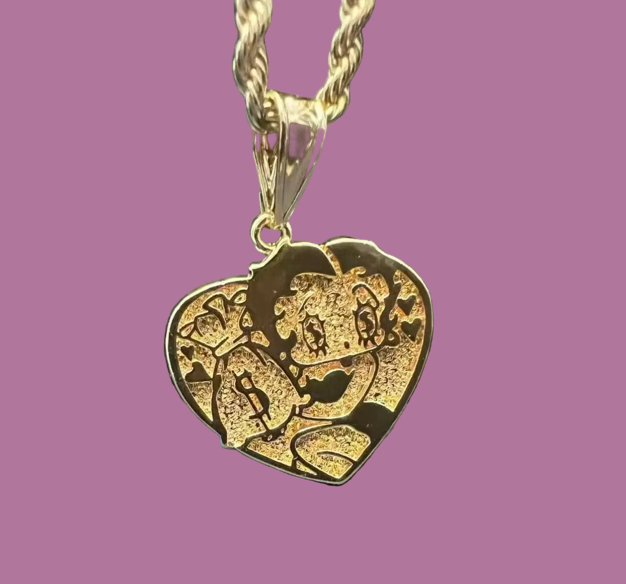 BETTY BOOP MONEY
HEART PENDANT & CHAIN