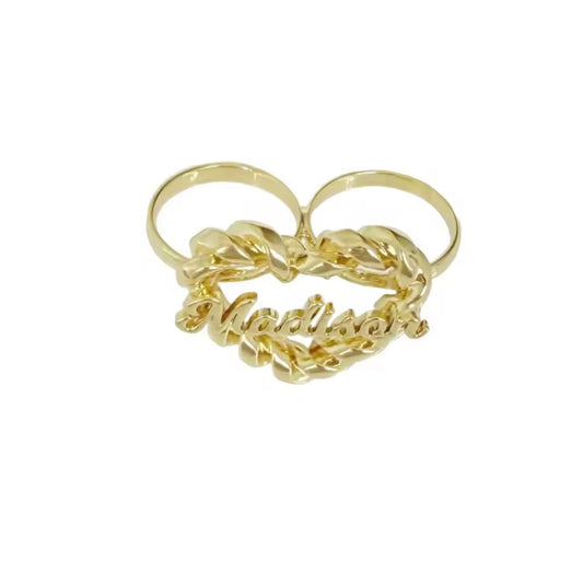 Two finger name ring
