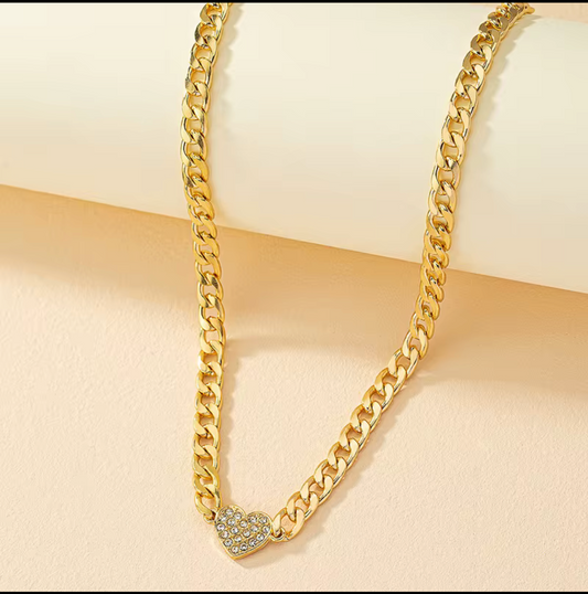 Cuban link with heart